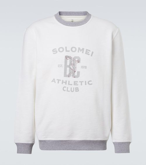 Printed cotton and linen sweatshirt