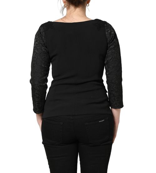 Lace-Trimmed Blazer — Black