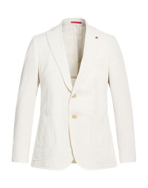 Man Blazer Off white Size 36 Polyester, Cotton