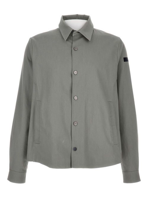 Button-fastening patch-detail shirt jacket - Green