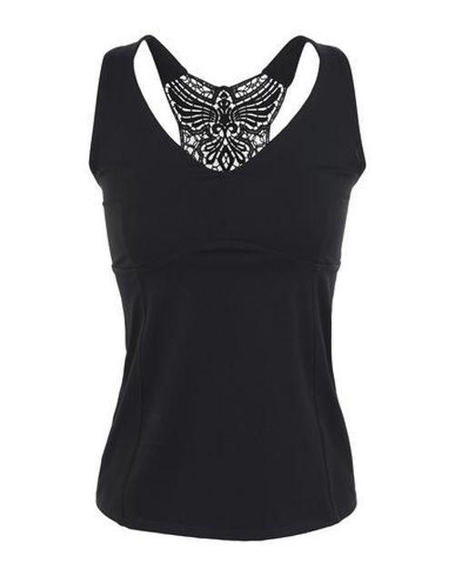 Sàpopa Tulipano Woman Top Black Size L Nylon, Elastane, Polyester