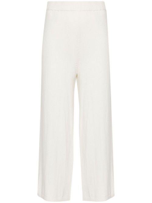 Knitted cropped pants - White