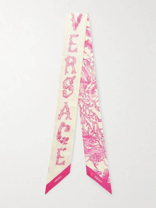 Printed Silk-twill Scarf - Pink