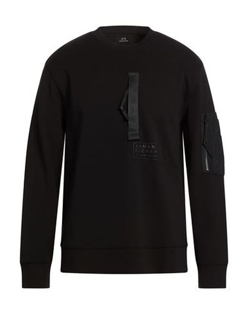 Man Sweatshirt Black Size XS Cotton, Polyester, Elastane