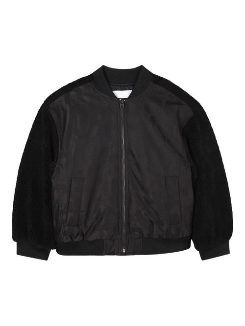 Front Zip Jacket with Tonal Logo and Ribbed Cuffs
