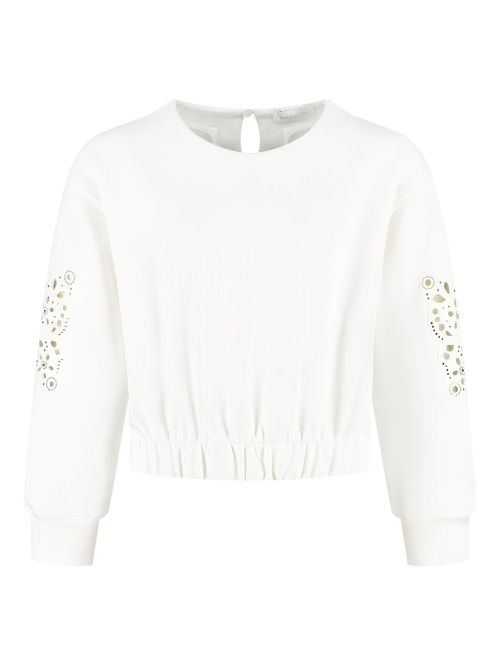 Monnalisa elasticated-hem sweatshirt - White