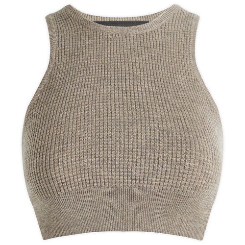 Women's Waffle Sport Tank Top in Heather Gray