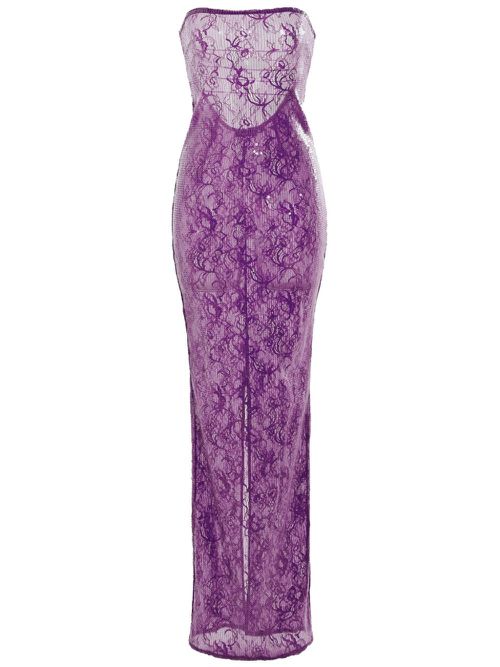 Lucia sequin-embellished maxi dress - Purple