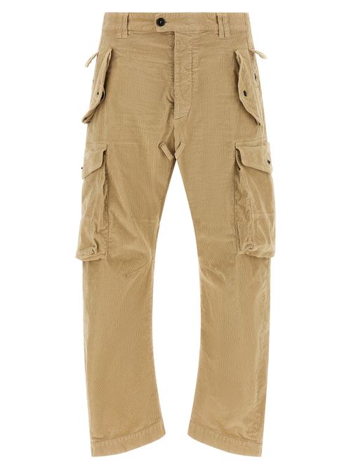 Multi-Pocket Corduroy Cargo Pants — Camel