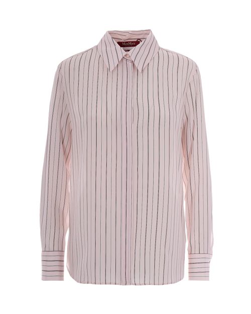 Silk Striped Shirt — Pink