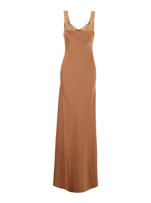 Lace-Strap Acetate Dress — Pink