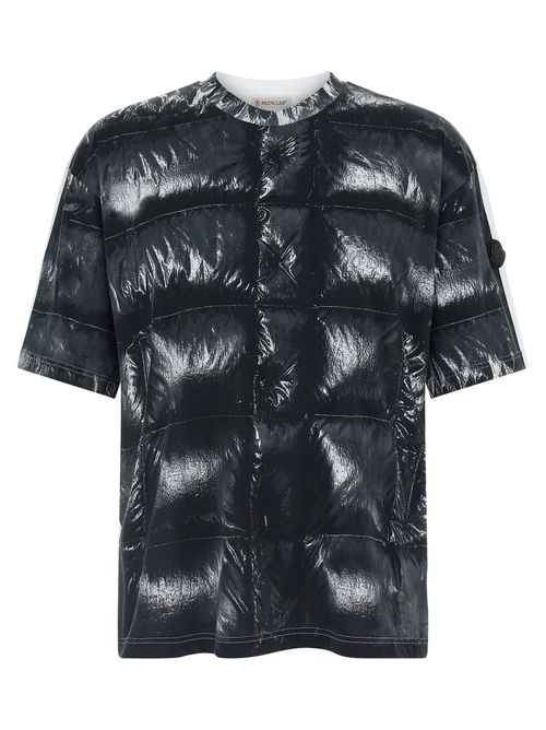 Quilted Puffer Print T-Shirt — Black