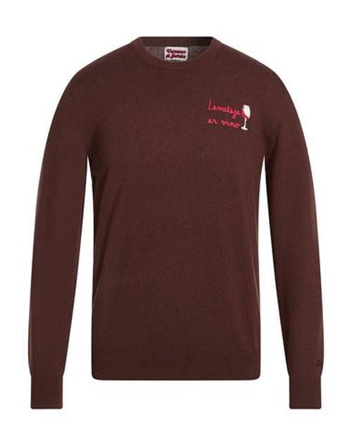 Vacanze Di Natale Man Sweater Chocolate brown Size M Polyamide, Wool, Viscose, Cashmere