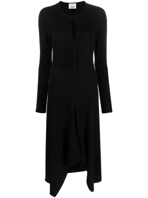 Keyhole-neck midi dress - Black