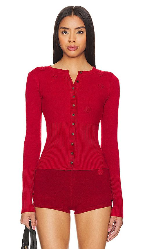 Frankies Bikinis Lenon Cloud Knit Sweater in Red. - M also in