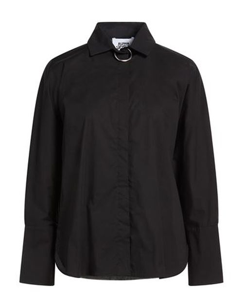 Woman Shirt Black Size 4 Cotton, Elastane