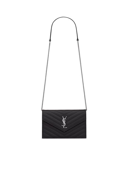 CLASSIC CASSANDRE CHAIN ENVELOPE CLUTCH IN GRAIN DE POUDRE LEATHER - Saint Laurent - Woman