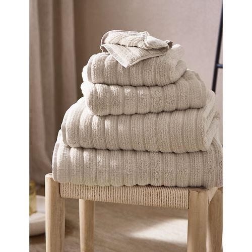 Oatmeal Ribbed Hydrocotton Hand Towel 50cm x 90cm Face Cloth