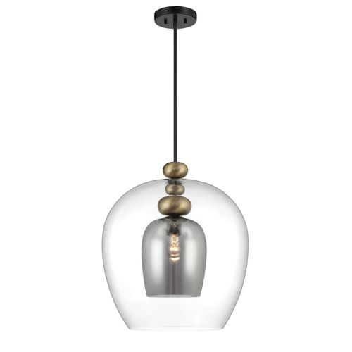 Coal And Oxidized Aged Brass Pendant from the Amesbury Collection