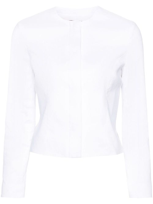 Peplum-hem cropped jacket - White