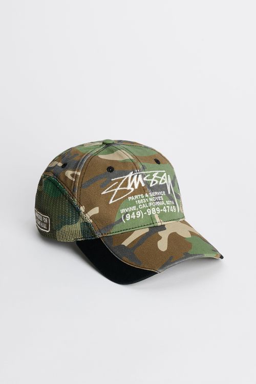 Stüssy Lp Service Mesh Strapback Cap Camo