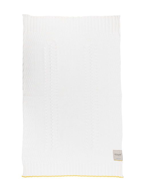 Contrasting-border baby blanket - Neutrals