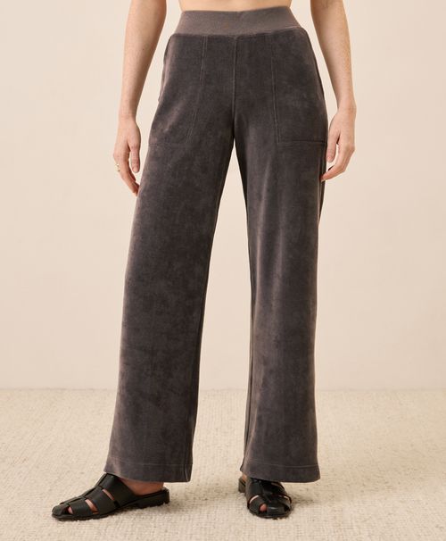 Women's Graphite Pure Velour Wide Leg Pant