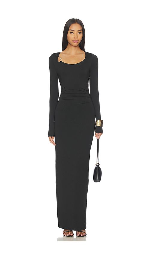 SNDYS Ashley Scoop Neck Maxi Dress in Black. S also in XXS, XS, M