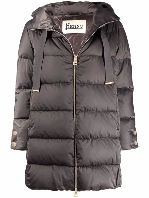 Hooded Down-Filled Down Jacket — grey