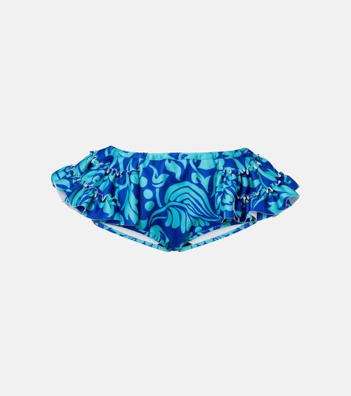 Ruffled printed shorts
