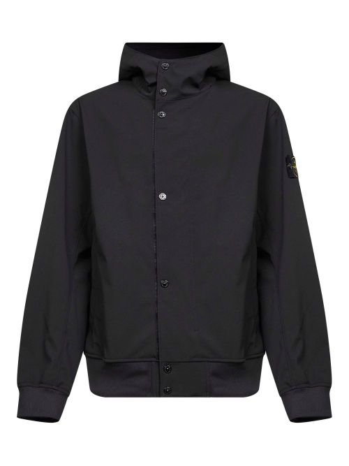 ? No-remove brand: Tech Hooded Jacket with Internal Drawstring, Concealed Zip Pockets & Ribbed Trim