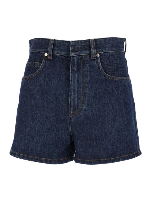 Quilted Cotton Mini Shorts with Belt Loops