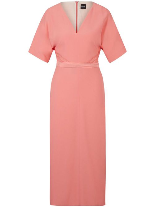Stitched V-neck midi dress - Pink