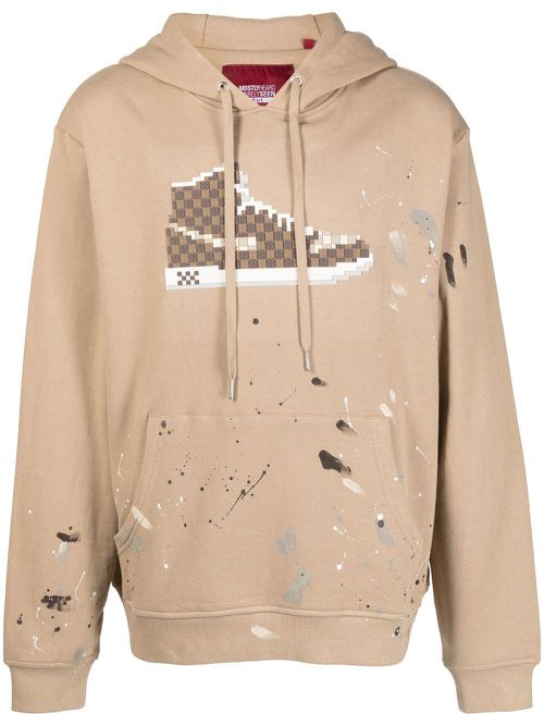 Checker Louis long-sleeve hoodie - Brown