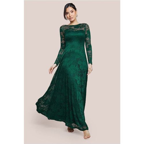 slim fit dress slacks Goddiva Scuba & Lace Wrap Maxi Dress