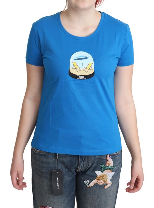 Logo-Printed Cotton T-Shirt — Blue