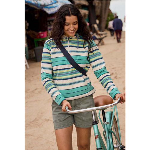 Lana 1/4 Zip Stripe Microfleece Hoodie