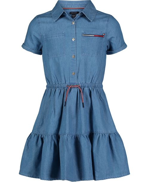 Toddler Girls Lightweight Denim Ruffled Shirtdress - Highline Wash