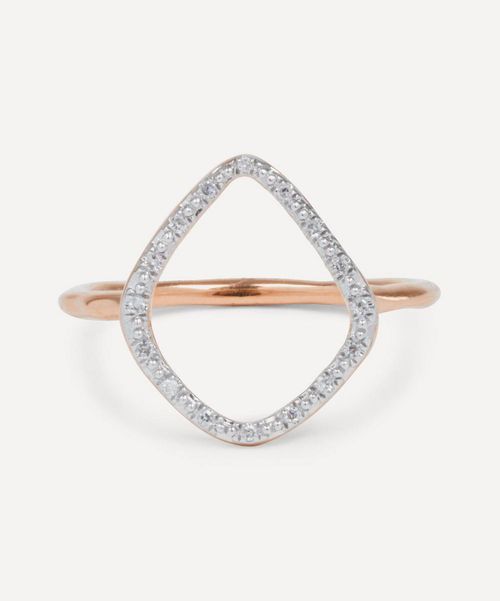 Rose Gold Plated Vermeil Silver Riva Diamond Hoop Ring K