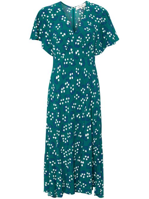 DVF Diane von Furstenberg 여성 세실리아 플로럴 프린트 드레스 - 그린 DVFDS1S070