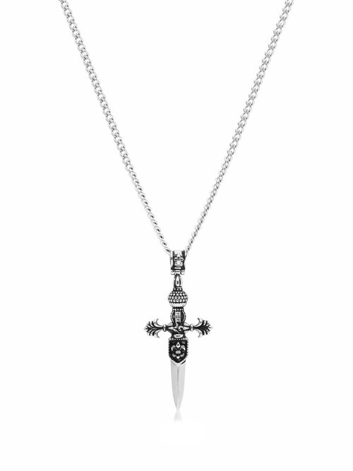 Adorned Sword-pendant necklace - Silver