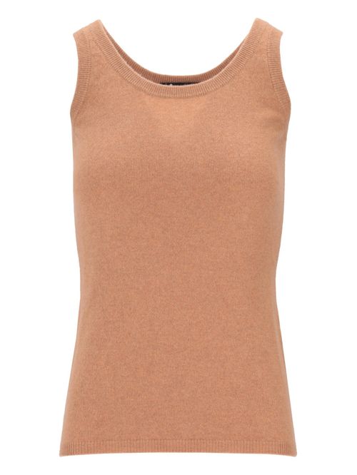 Brown Solid Round Neck Top