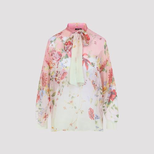 Chiffon Blouse with Miami Flowers Print