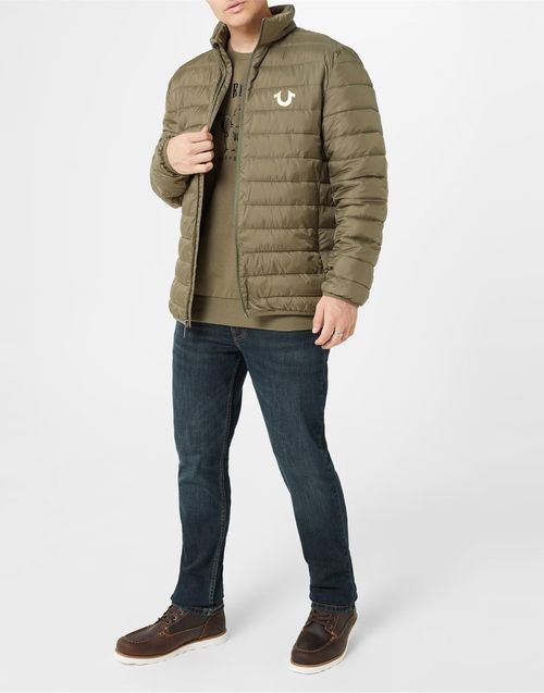 Horseshoe Logo Puffer Puffer Jacket — Green