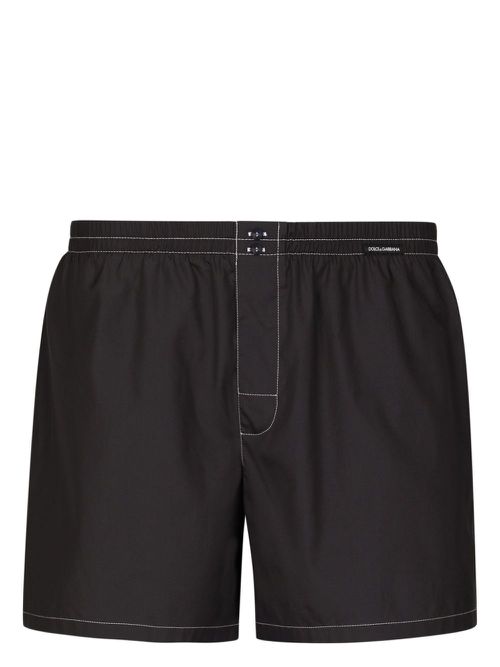 Logo-patch cotton boxers shorts - Blue