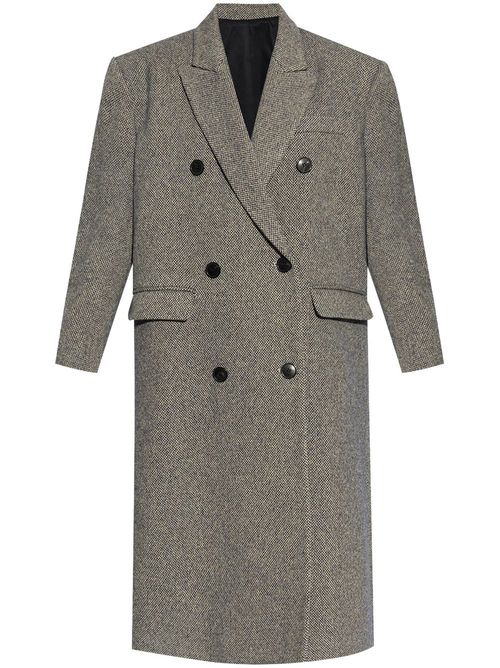 Double-breasted tailored coat - Black