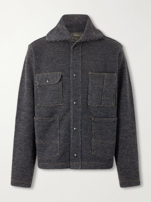 Charles Striped Cotton-Blend Fleece Jacket