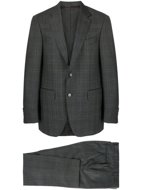 Checked wool suit - Grey