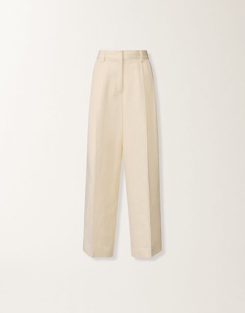 Tailored pants in drop fil coupé, butter
