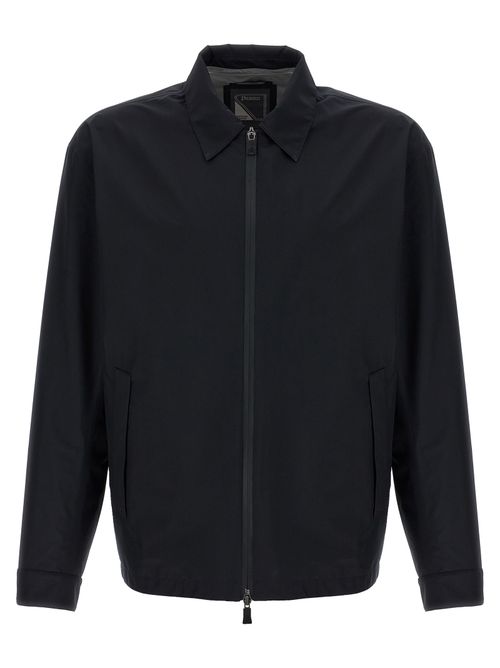 Windproof Polyester Shell Jacket — Black